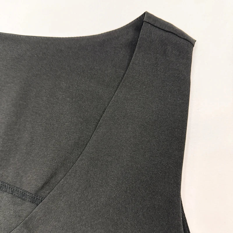 Two Piece Set Summer Office Vest Top with Wide Legs Pants